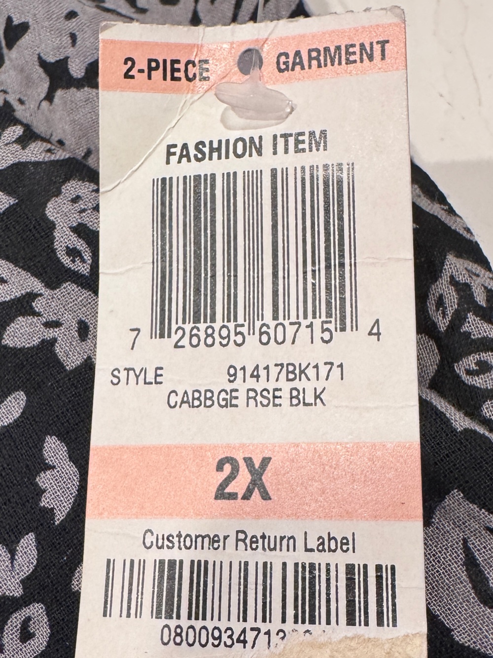 Style & Co. Women’s Black and Gray Floral Scoop-Neck Lined Tunic Size 2X NWT - Picture 13 of 14